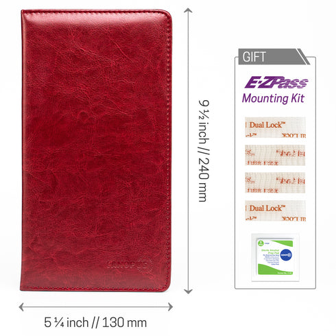 CANOPUS Big Red Car Registration and Insurance Holder, PU Leather Card Holder, Vehicle Glove Box Organizer for Auto, SUV, Truck